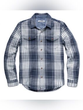 Outerknown Blanket Shirt XS Blue Plaid Organic Cotton Flannel Shacket